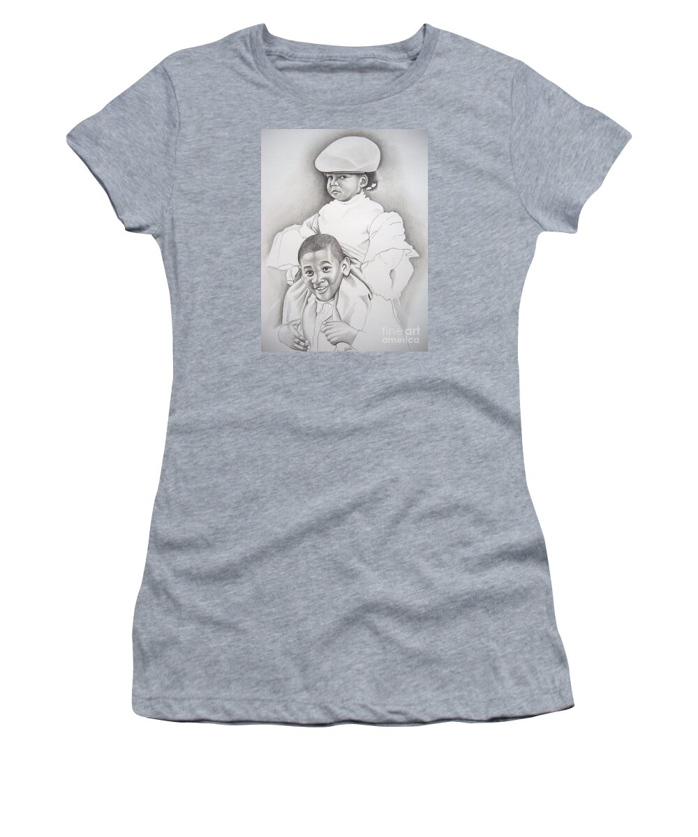 African American Art Women's T-Shirt featuring the drawing Say What by Sonya Walker