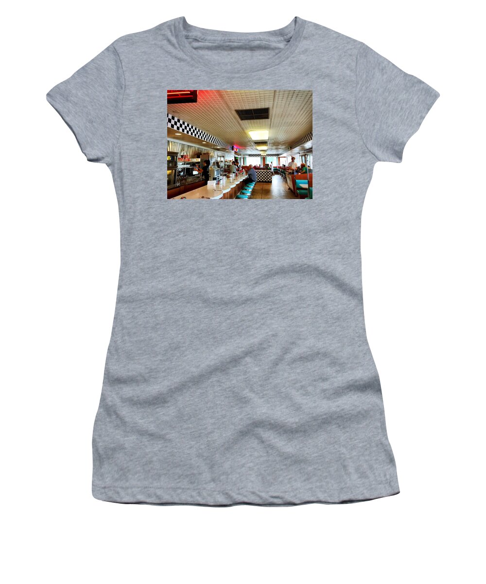 Diner Women's T-Shirt featuring the photograph Scenes from a Diner by Chris Montcalmo