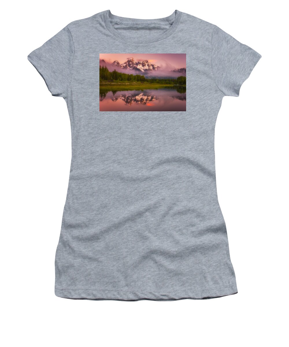 Foggy Women's T-Shirt featuring the photograph Schwabacher Sweets by Darren White