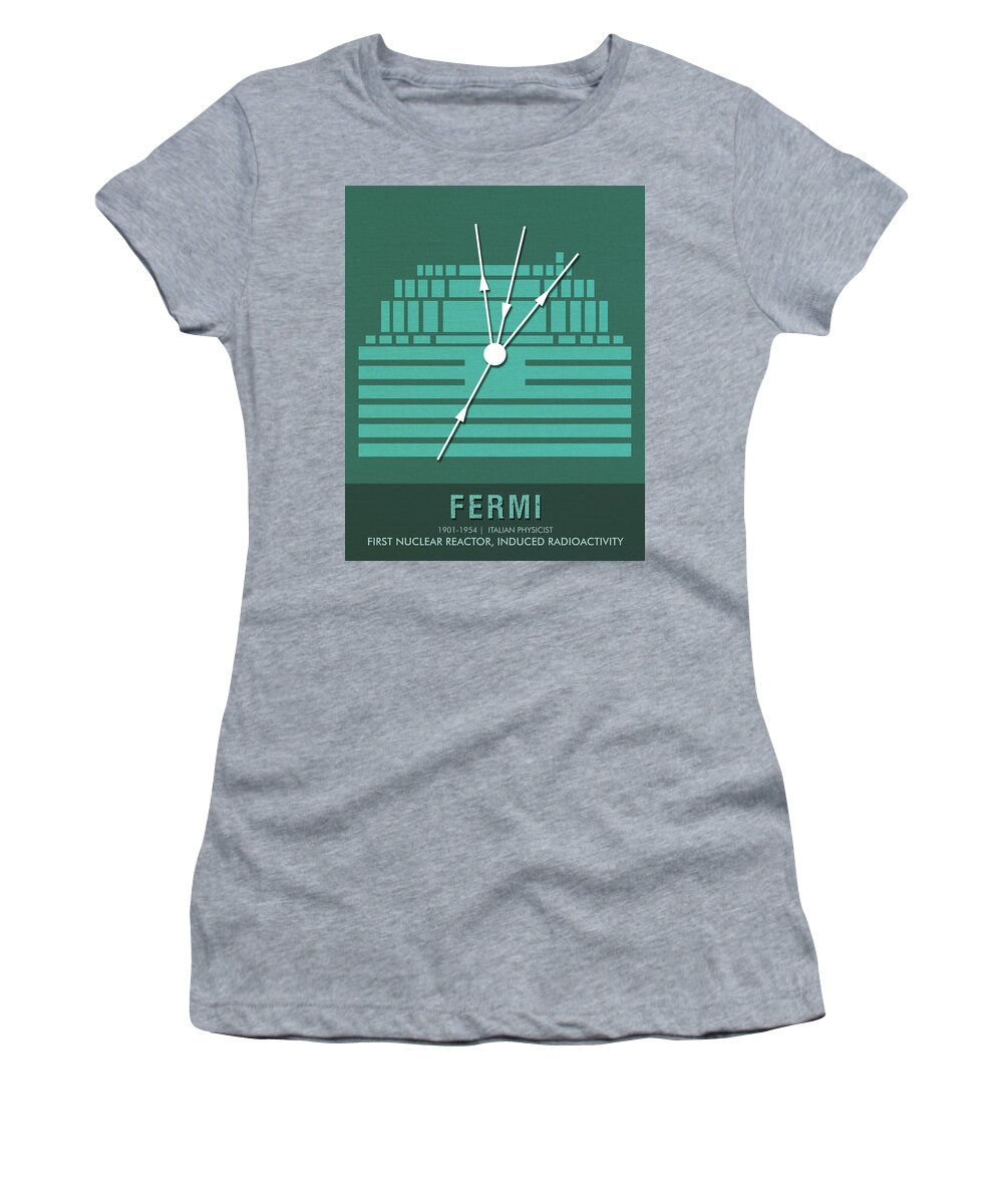 Fermi Women's T-Shirt featuring the mixed media Science Posters - Enrico Fermi - Physicist by Studio Grafiikka