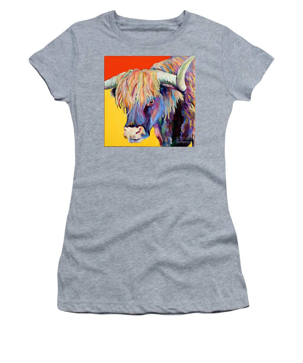 Farm Animal Women's T-Shirt featuring the painting Scotty by Pat Saunders-White