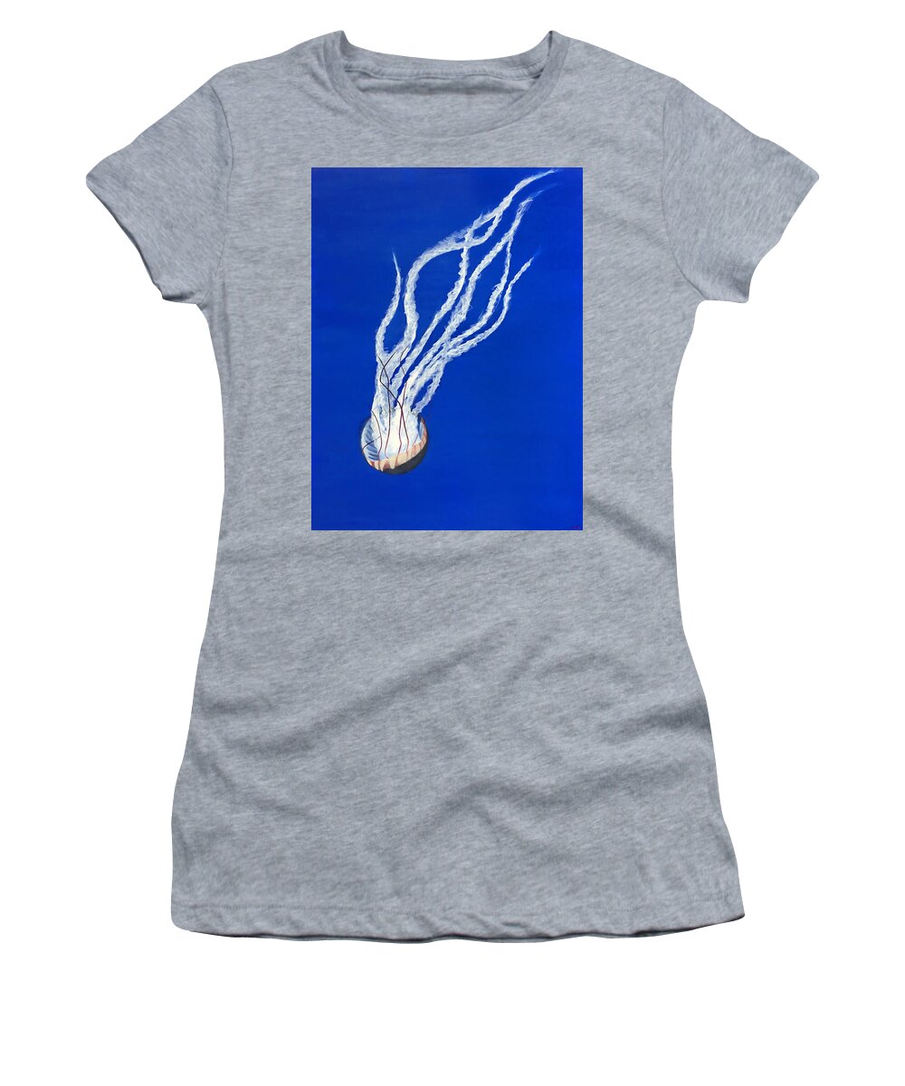 Sea Nettle Women's T-Shirt featuring the painting Sea Nettle II by Elisenda Vila