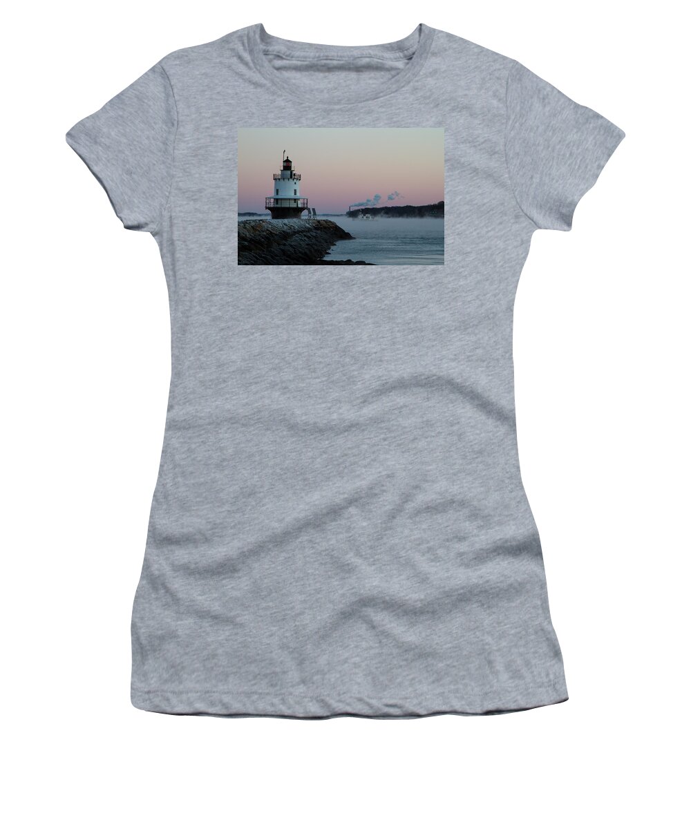 Seasmoke Women's T-Shirt featuring the photograph Sea Smoke by Darryl Hendricks