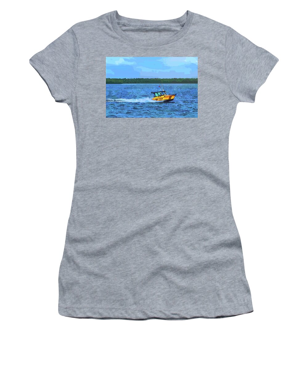 Susan Molnar Women's T-Shirt featuring the photograph Sea Tow To The Rescue by Susan Molnar