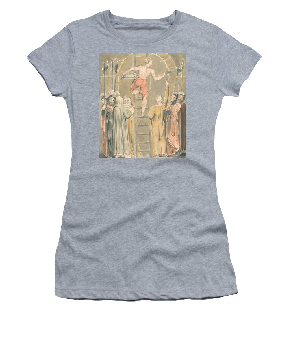 William Blake Women's T-Shirt featuring the painting Sealing the Stone and Setting a Watch by William Blake