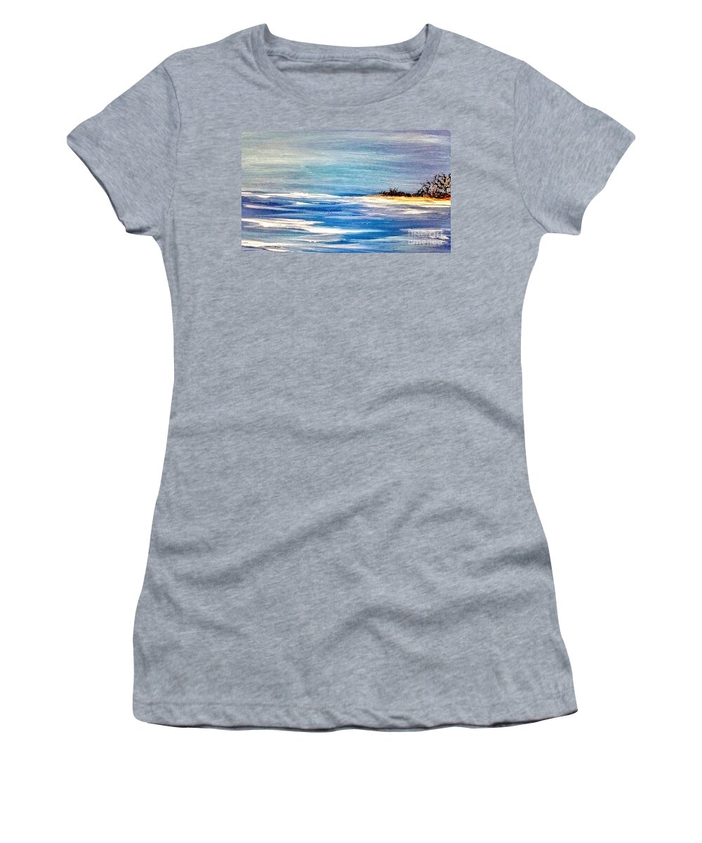 Beach Ocean Island Florida Women's T-Shirt featuring the painting Seaside by James and Donna Daugherty