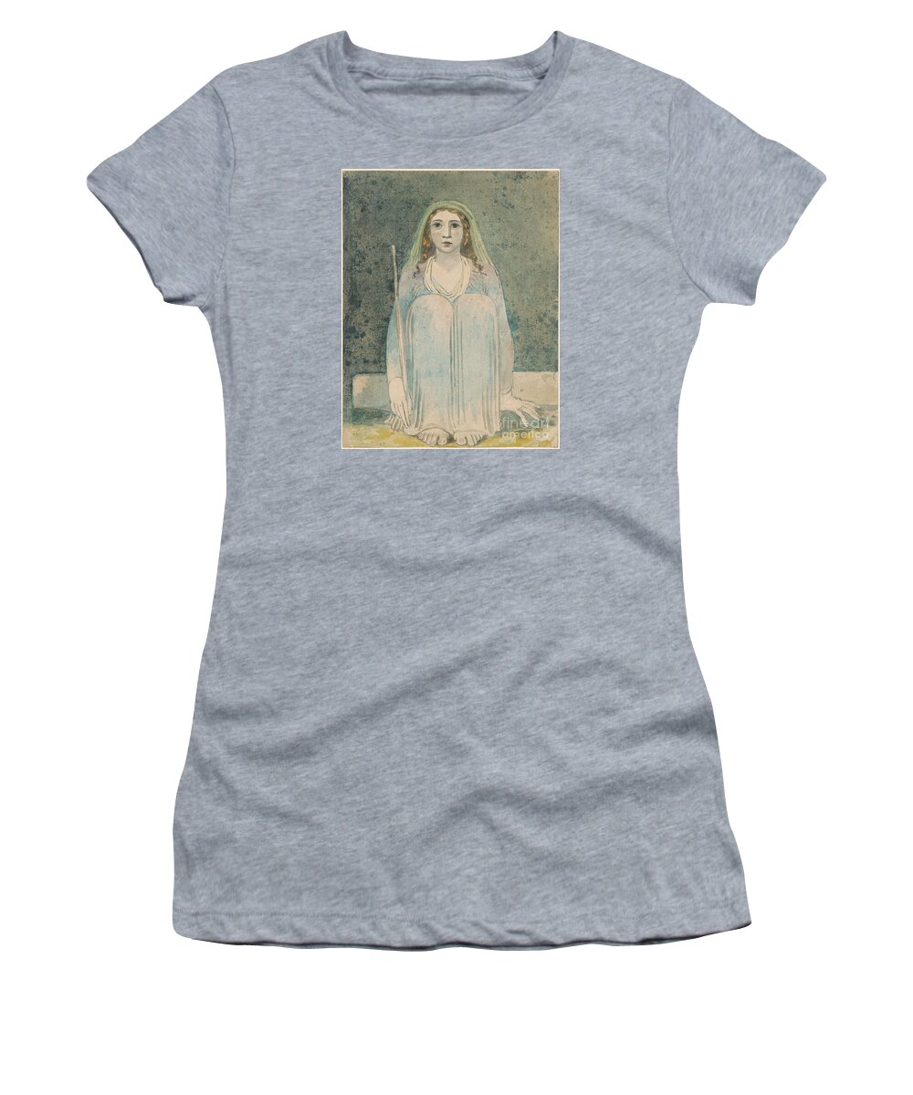 William Blake Women's T-Shirt featuring the painting Seated Woman Holding a Staff by MotionAge Designs