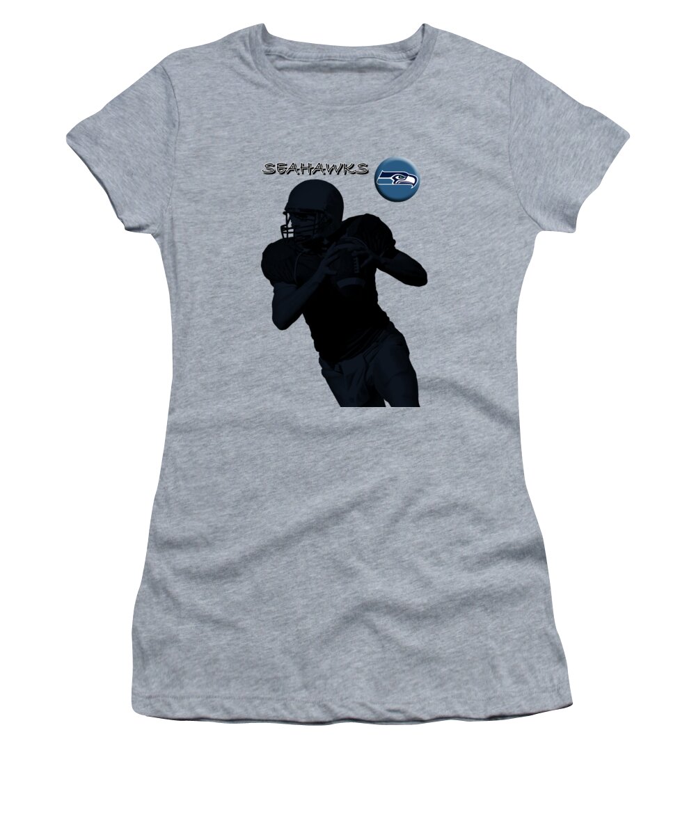 Seahawks Women's T-Shirt featuring the digital art Seattle Seahawks Football by David Dehner
