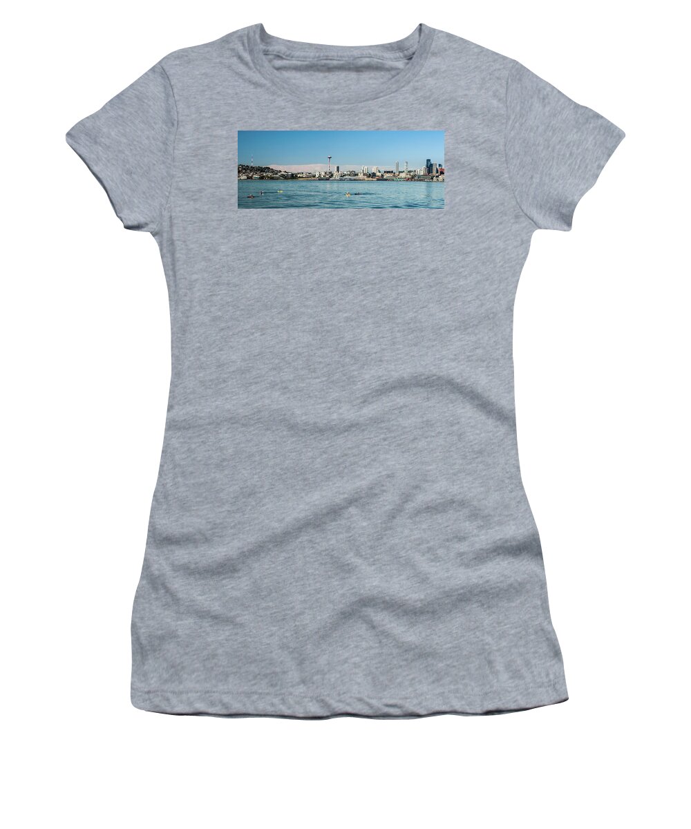 Aiki Beach Women's T-Shirt featuring the photograph Seattle Skyline 1 by Mati Krimerman