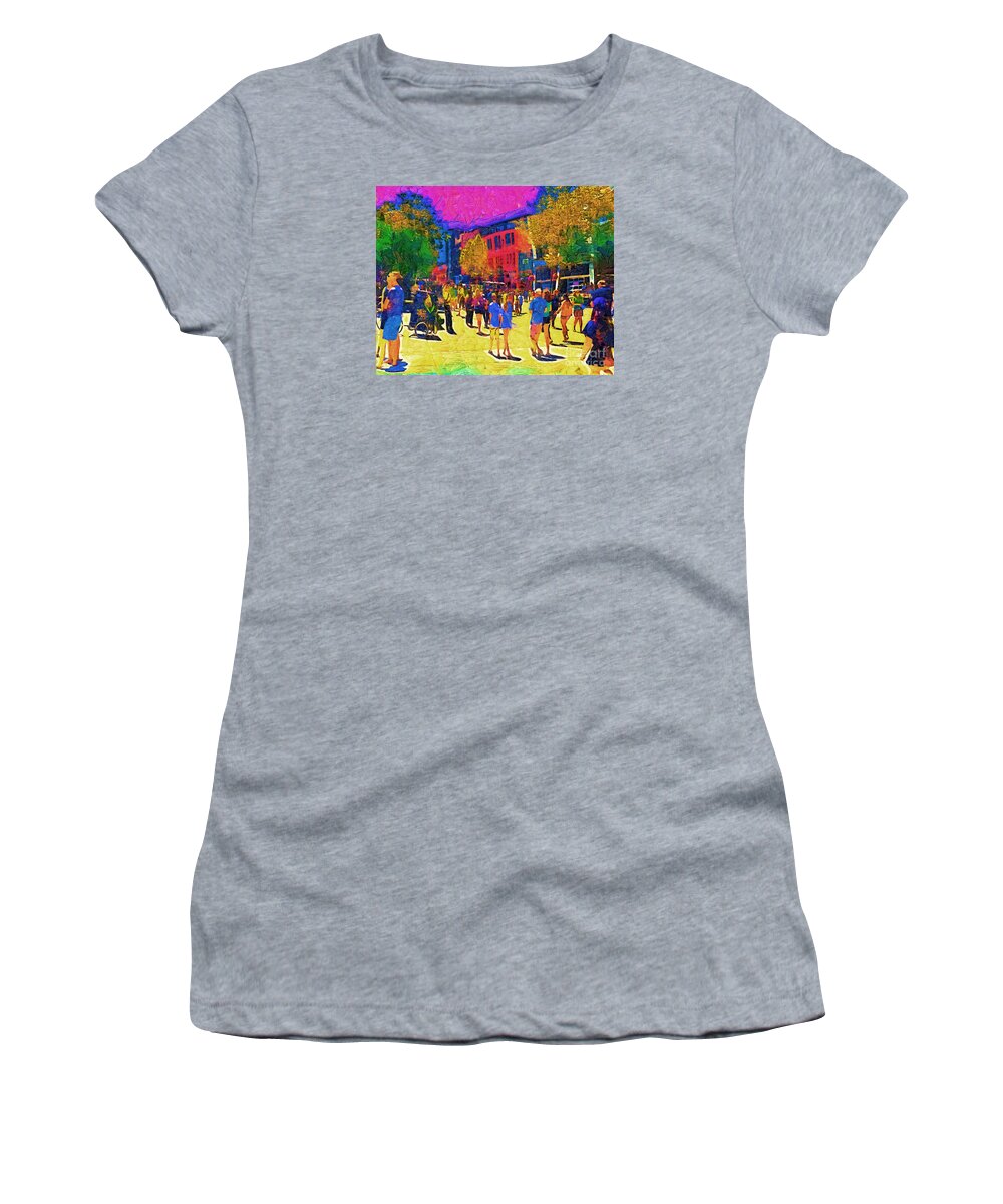 Seattle Women's T-Shirt featuring the digital art Seattle Street Scene by Kirt Tisdale