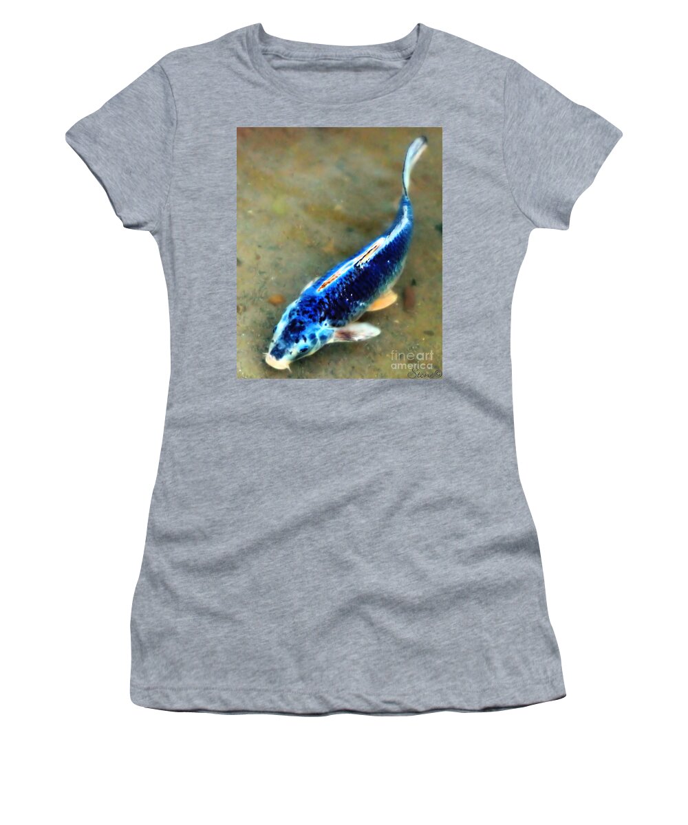 Koi Women's T-Shirt featuring the photograph Secrets Of The Wild Koi 18 by September Stone