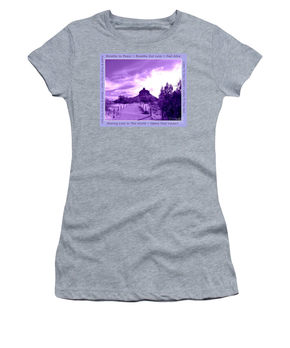 Sedona Women's T-Shirt featuring the photograph Sedona Bell Rock Heart 16x20 by Mars Besso