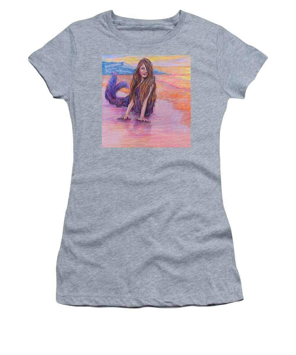 Mythology Women's T-Shirt featuring the painting Selkie by Barbara O'Toole