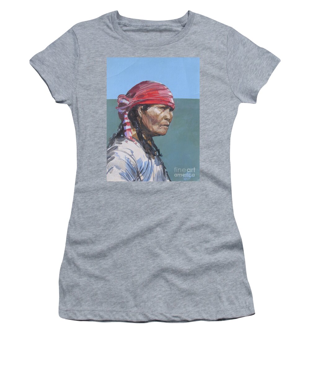 Seminole Indian Women's T-Shirt featuring the painting Seminole 1987 by Bob George