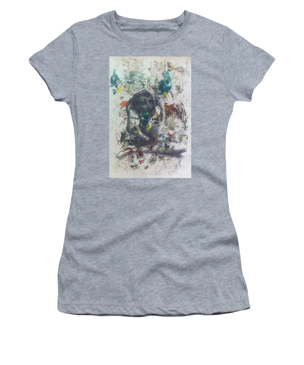 Digital Art Women's T-Shirt featuring the painting Sentimientos encontrados by Carlos Paredes Grogan