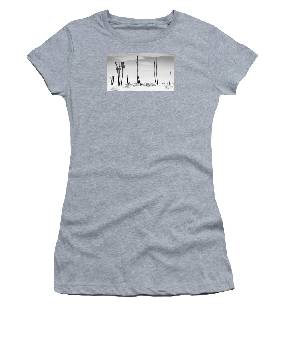 Sentinels Women's T-Shirt featuring the photograph Sentinels of the Salton Sea by Jim DeLillo