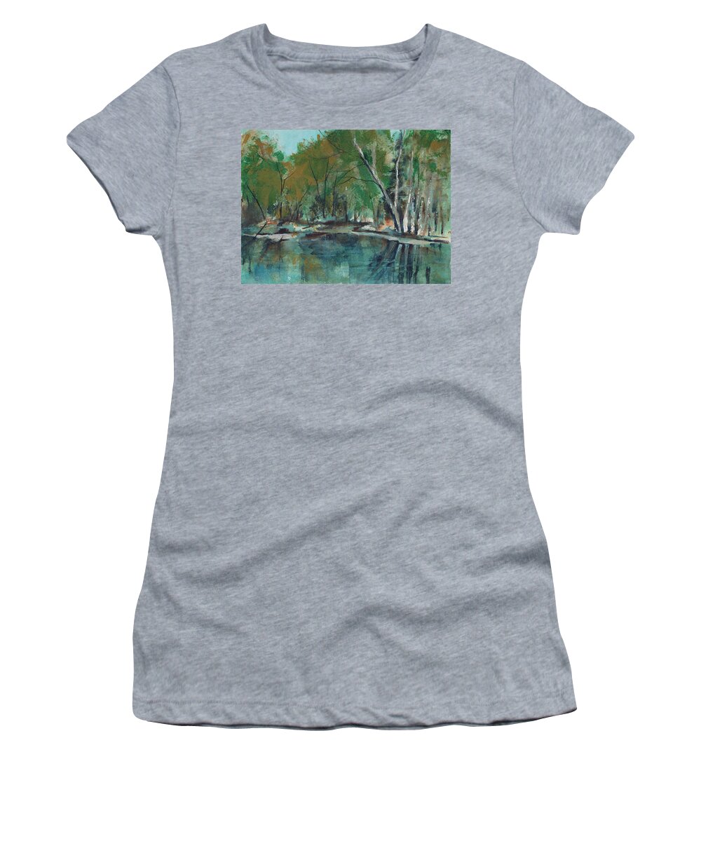 Painting Women's T-Shirt featuring the painting Serene by Lee Beuther