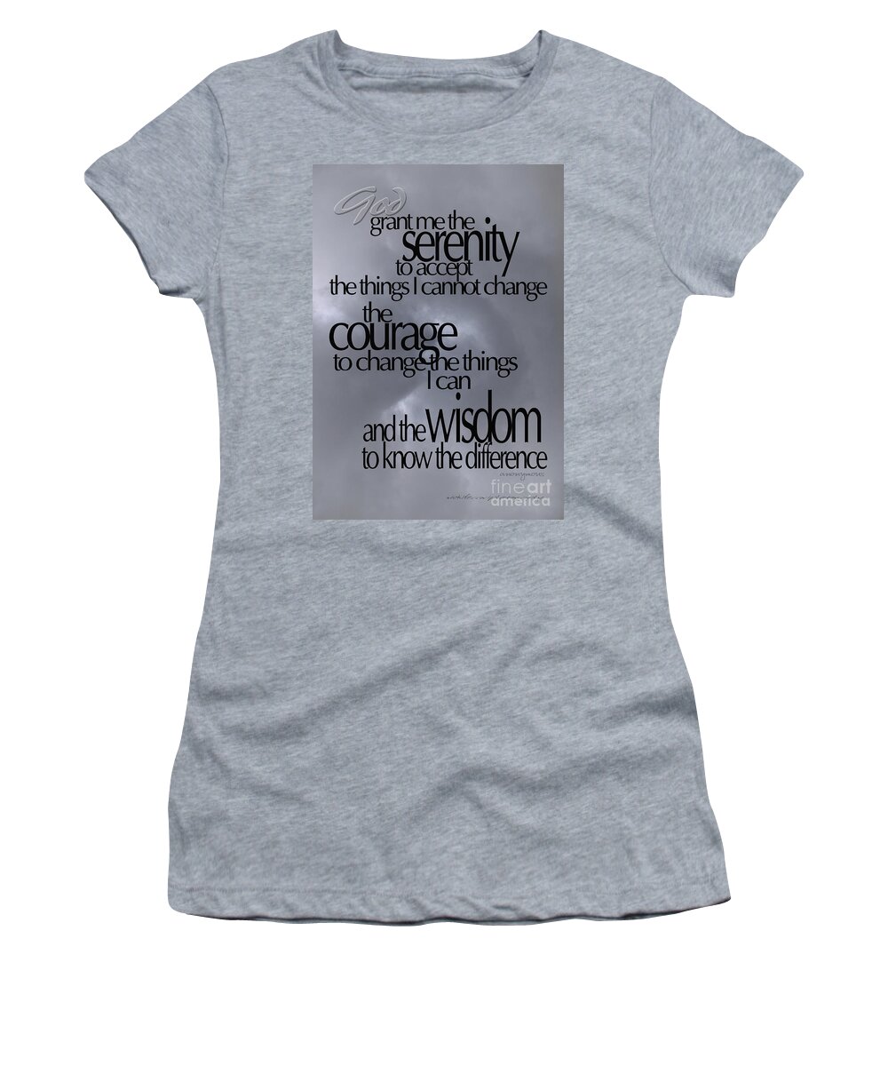 Vickiferrari Women's T-Shirt featuring the photograph Serenity Prayer 05 by Vicki Ferrari