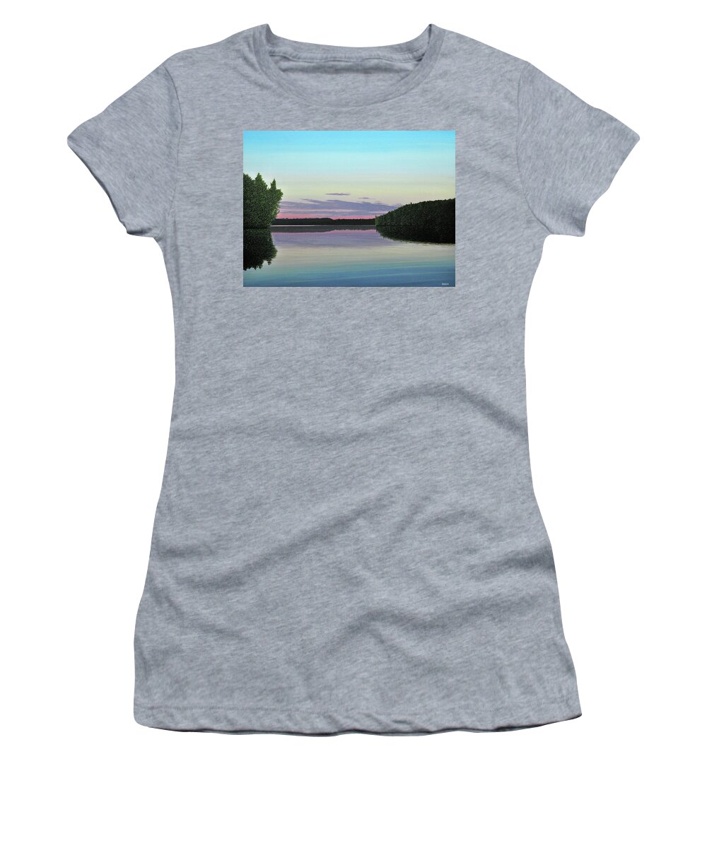 Landscape Women's T-Shirt featuring the painting Serenity Skies by Kenneth M Kirsch