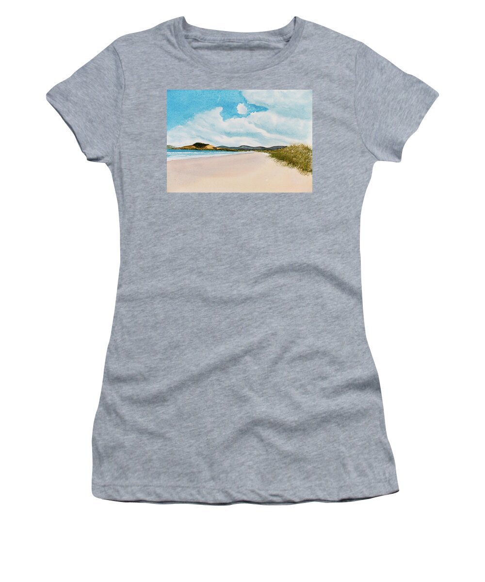 Afternoon Women's T-Shirt featuring the painting Seven Mile Beach on a calm, sunny day by Dorothy Darden