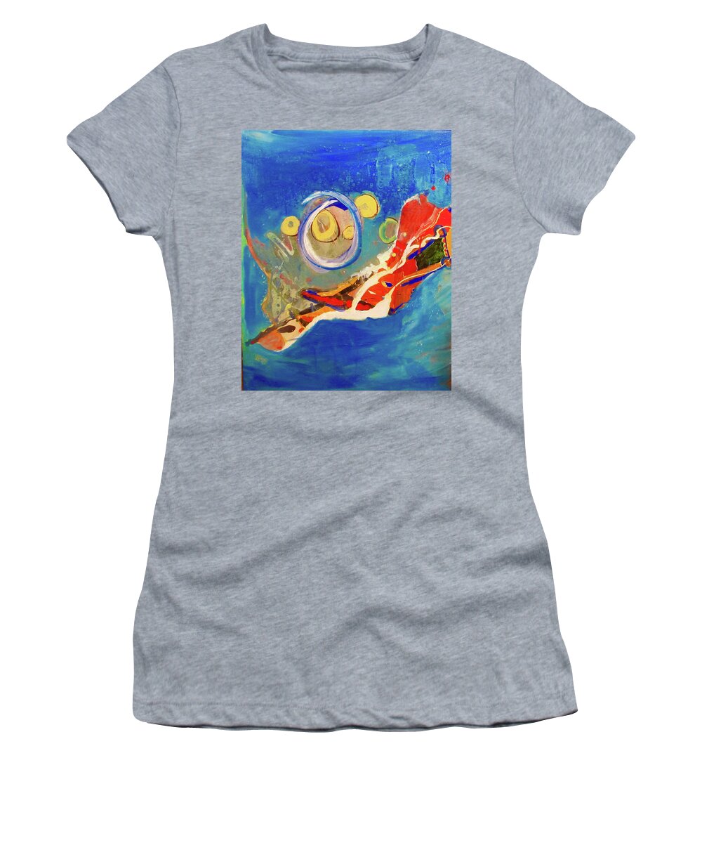 Aqua Women's T-Shirt featuring the painting Seventh Dimension by Carole Johnson