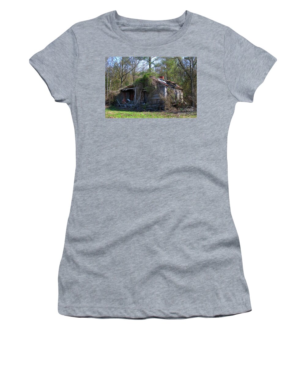 Nature Women's T-Shirt featuring the photograph Shack In The Wood by Skip Willits