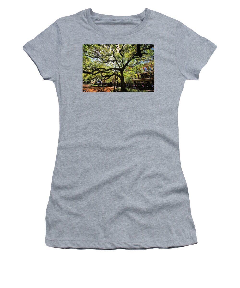 Trees Women's T-Shirt featuring the photograph Shady Lane by Robert McCubbin