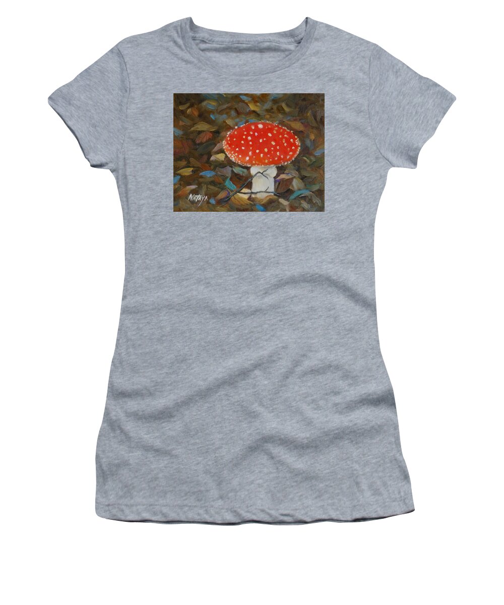 Mushroom Women's T-Shirt featuring the painting Shaman Medicine by Nataya Crow
