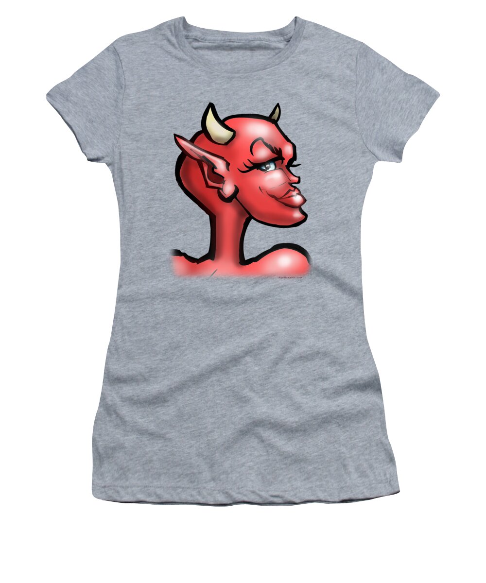 She Women's T-Shirt featuring the digital art She Devil by Kevin Middleton
