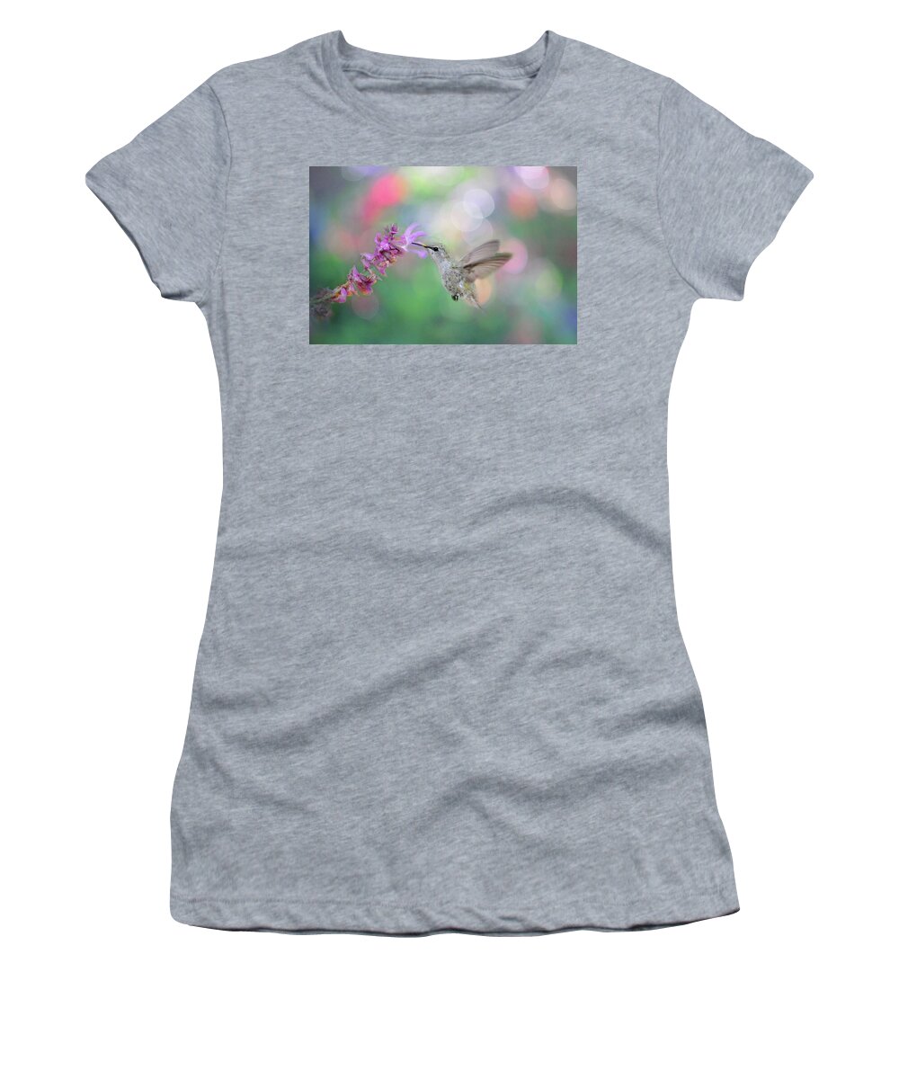 Hummingbirds Women's T-Shirt featuring the photograph Sheer Joy by Lynn Bauer