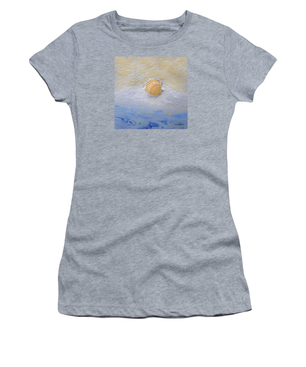 Seashell Women's T-Shirt featuring the painting Shell by Dick Bourgault