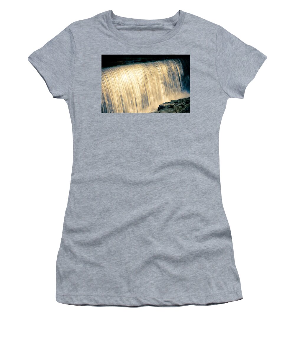 Crabtree Creek Women's T-Shirt featuring the photograph Shimmering Waterfall by Anthony Doudt