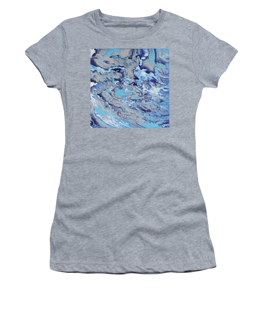 Silver Women's T-Shirt featuring the painting Shimmering Waters by Tamara Nelson