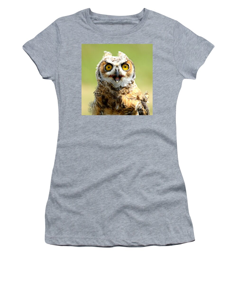Owl Women's T-Shirt featuring the photograph Shock value by Heather King