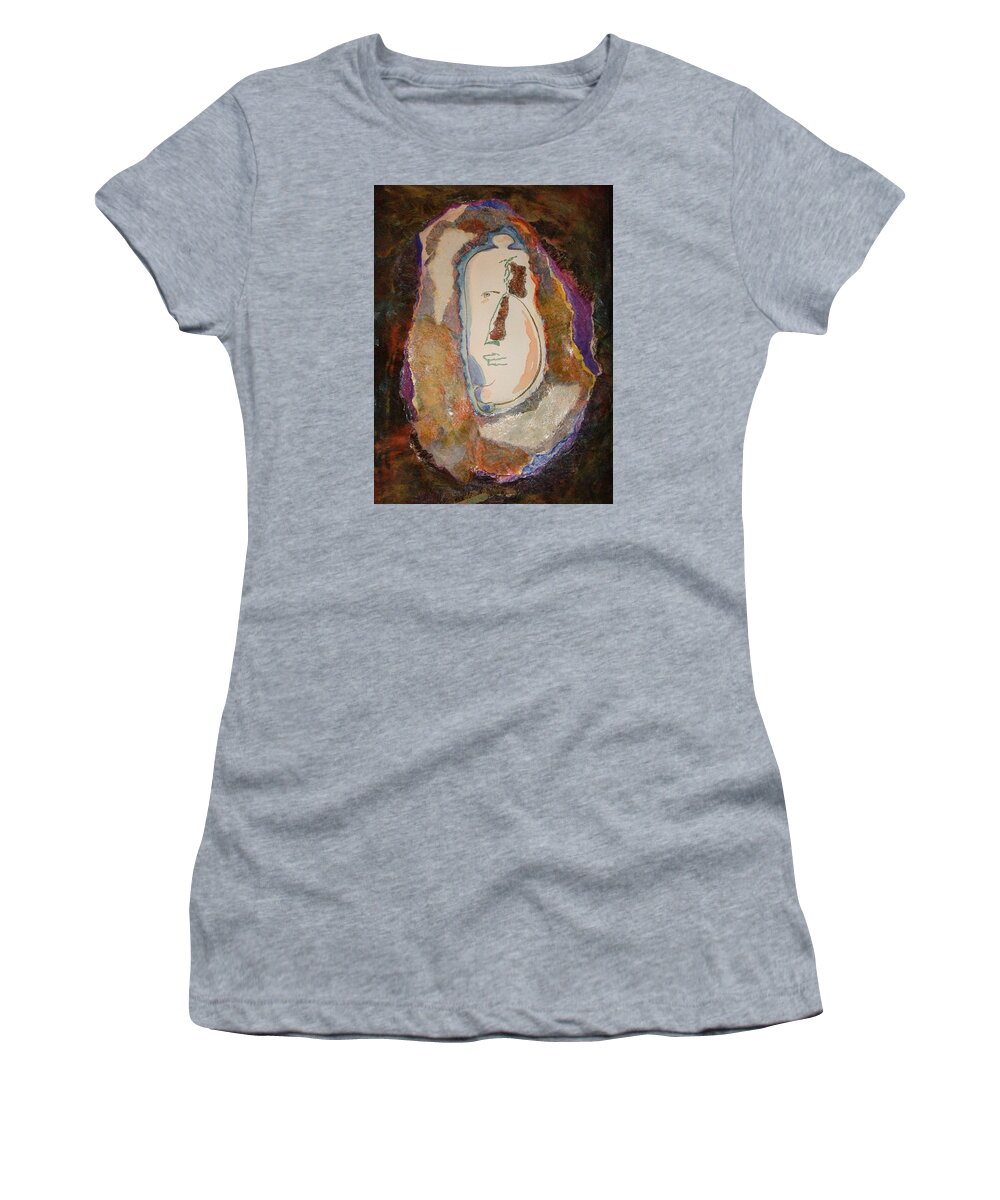 Contemporary Face Women's T-Shirt featuring the painting Showerman by Kim Shuckhart Gunns