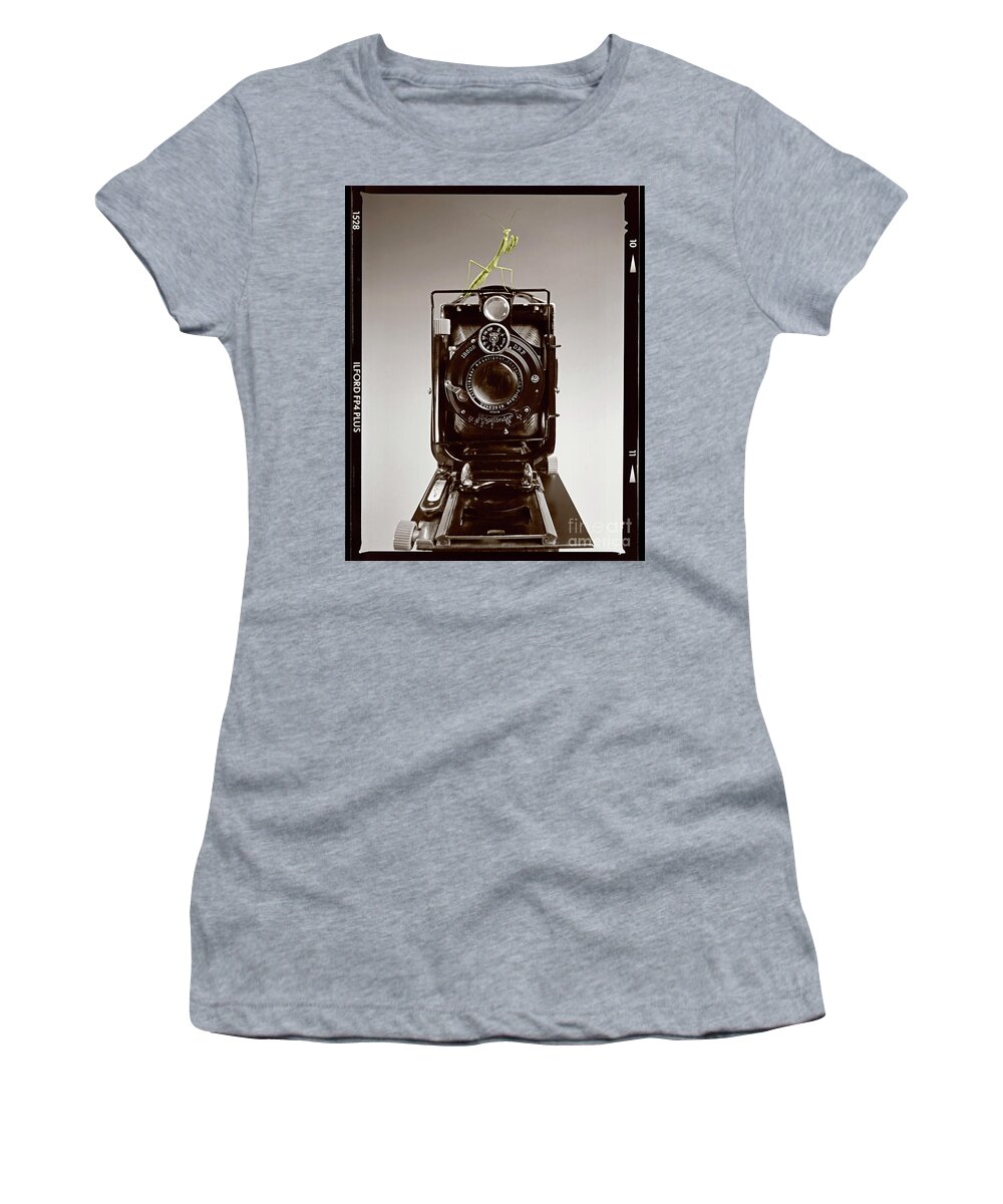 Praying Mantis Women's T-Shirt featuring the photograph Shutterbug Mantis by Martin Konopacki
