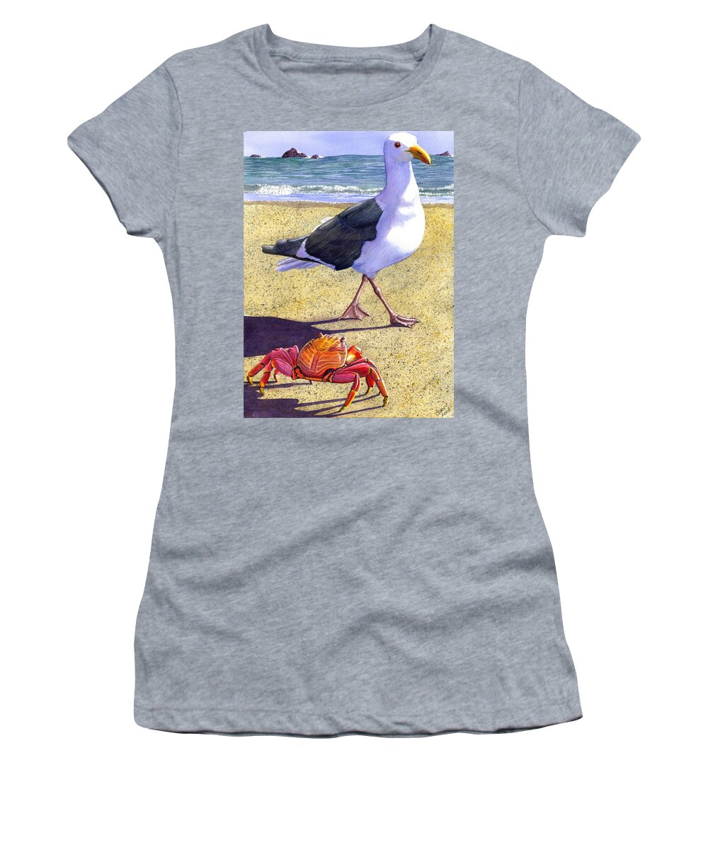 Crab Women's T-Shirt featuring the painting Side Stepping by Catherine G McElroy