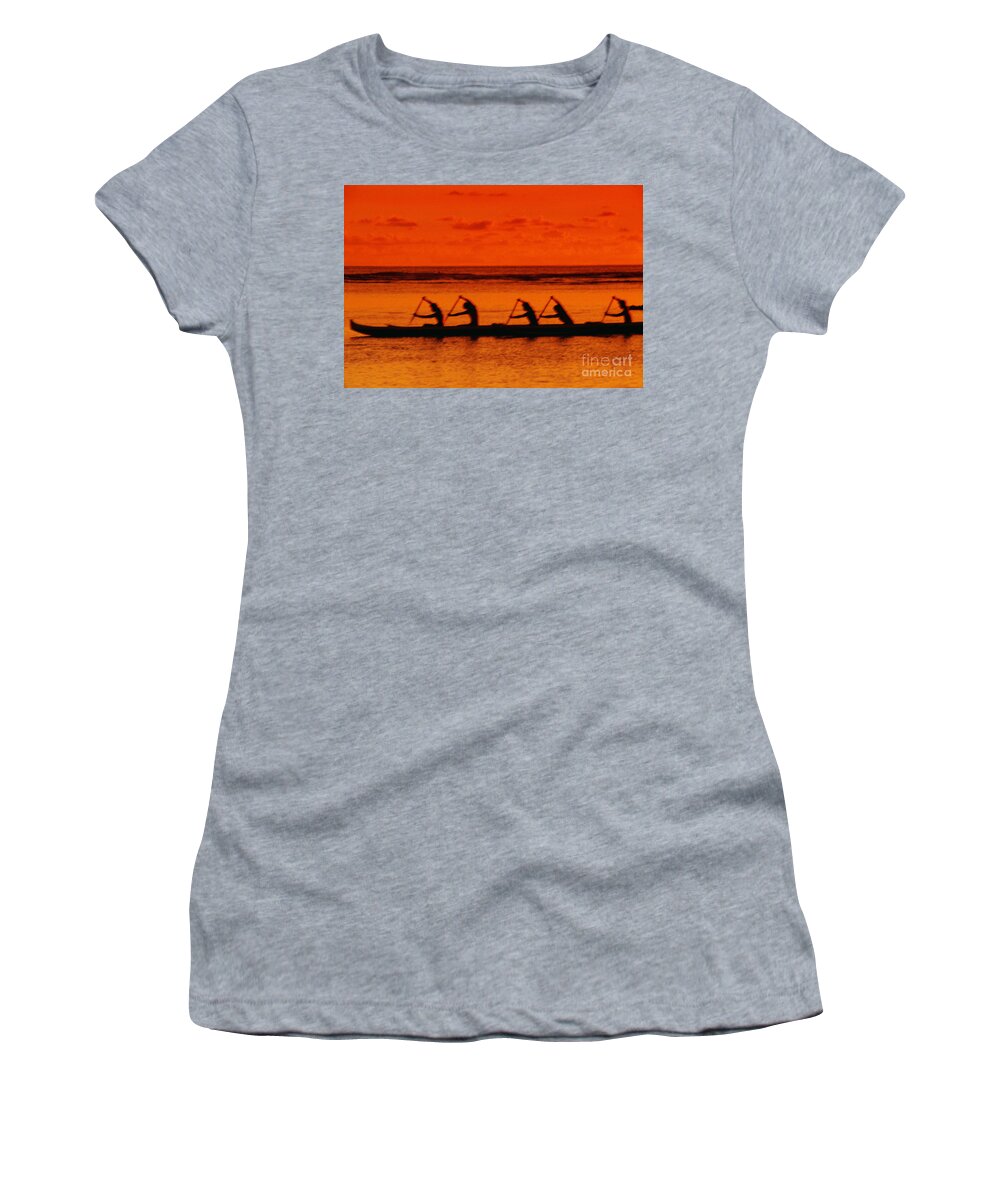 Blur Women's T-Shirt featuring the photograph Side View Of Paddlers by Joe Carini - Printscapes