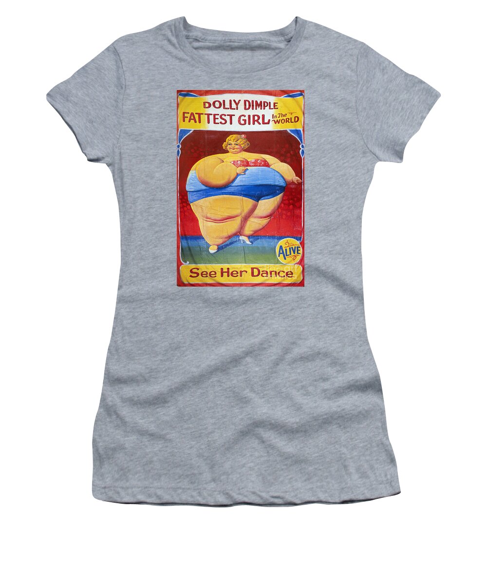 1949 Women's T-Shirt featuring the photograph SIDESHOW POSTER, c1949 by Granger