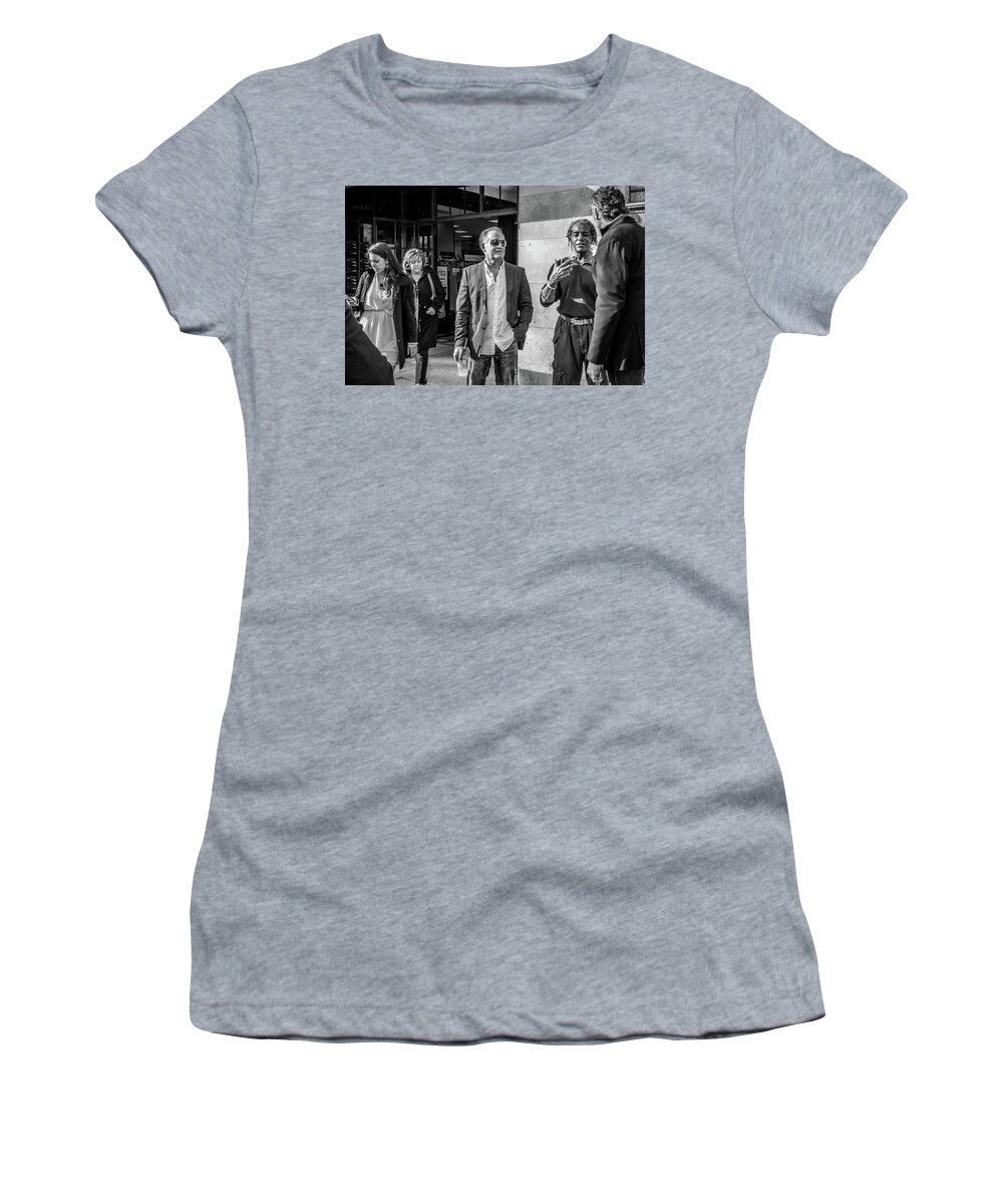 Philly Street Photography Women's T-Shirt featuring the photograph Sidewalk Circulation by David Sutton