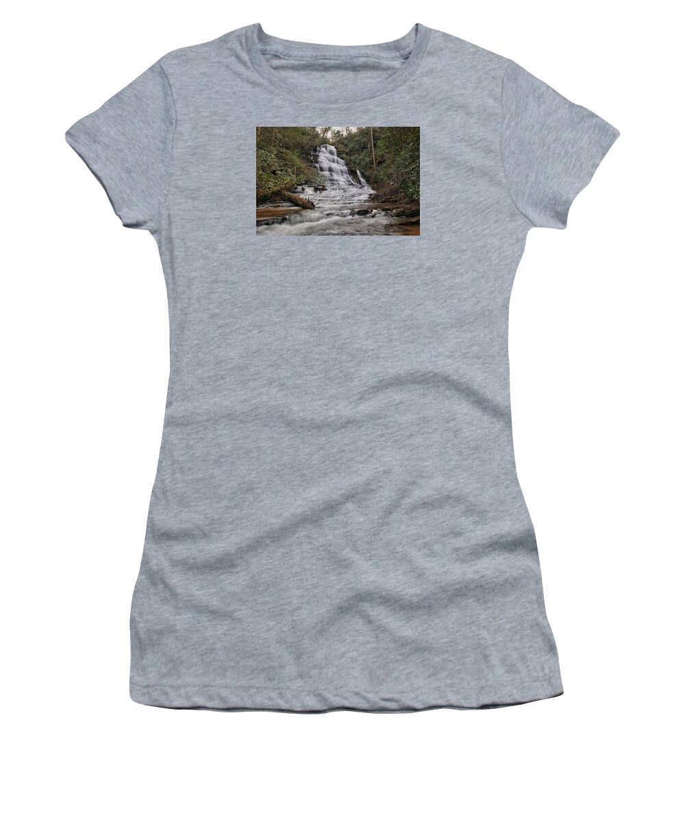 Sids Falls Women's T-Shirt featuring the photograph Sids Falls by Chris Berrier