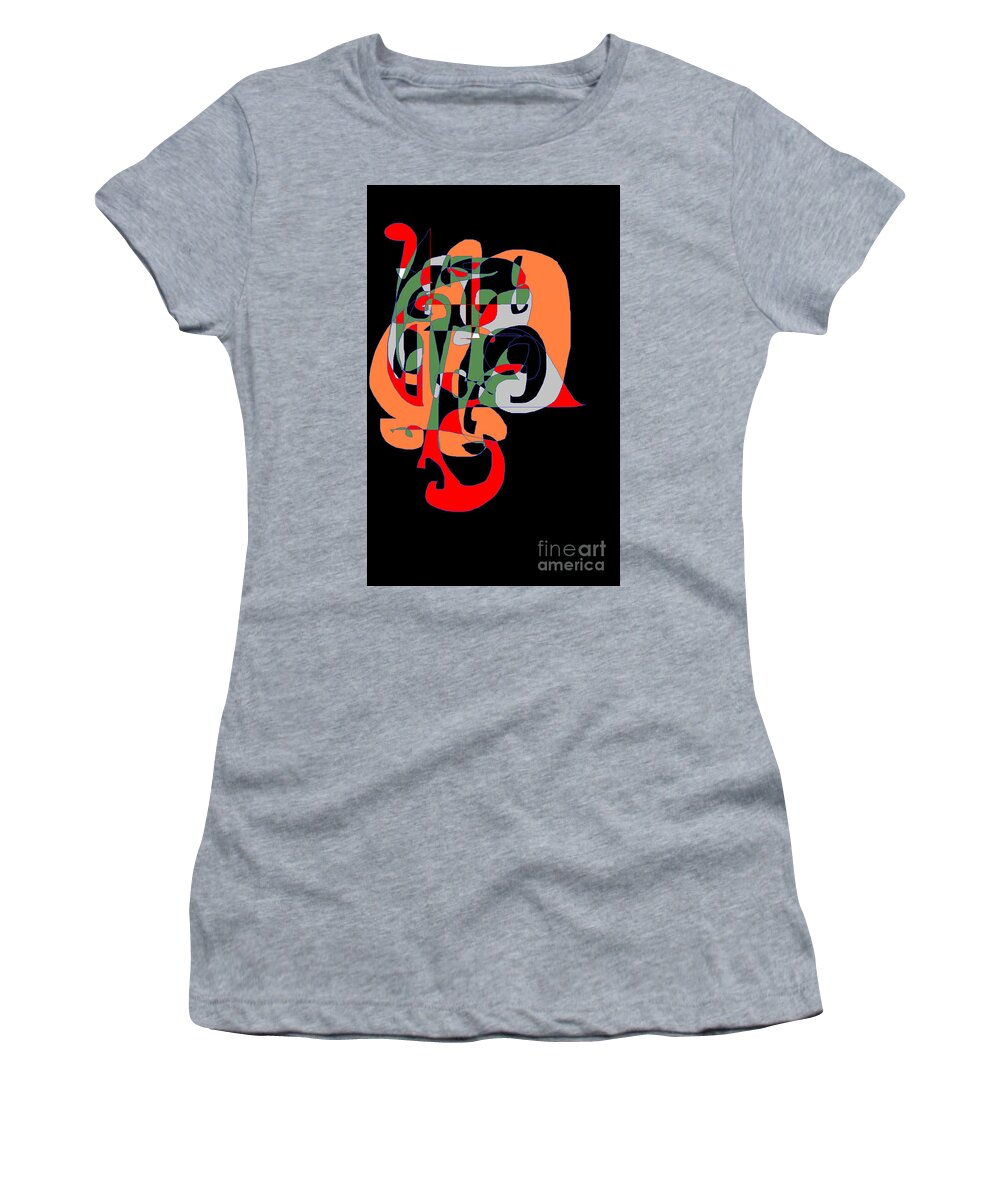 Abstract Digital Geometric Art Women's T-Shirt featuring the digital art Signs or Symbols by Nancy Kane Chapman