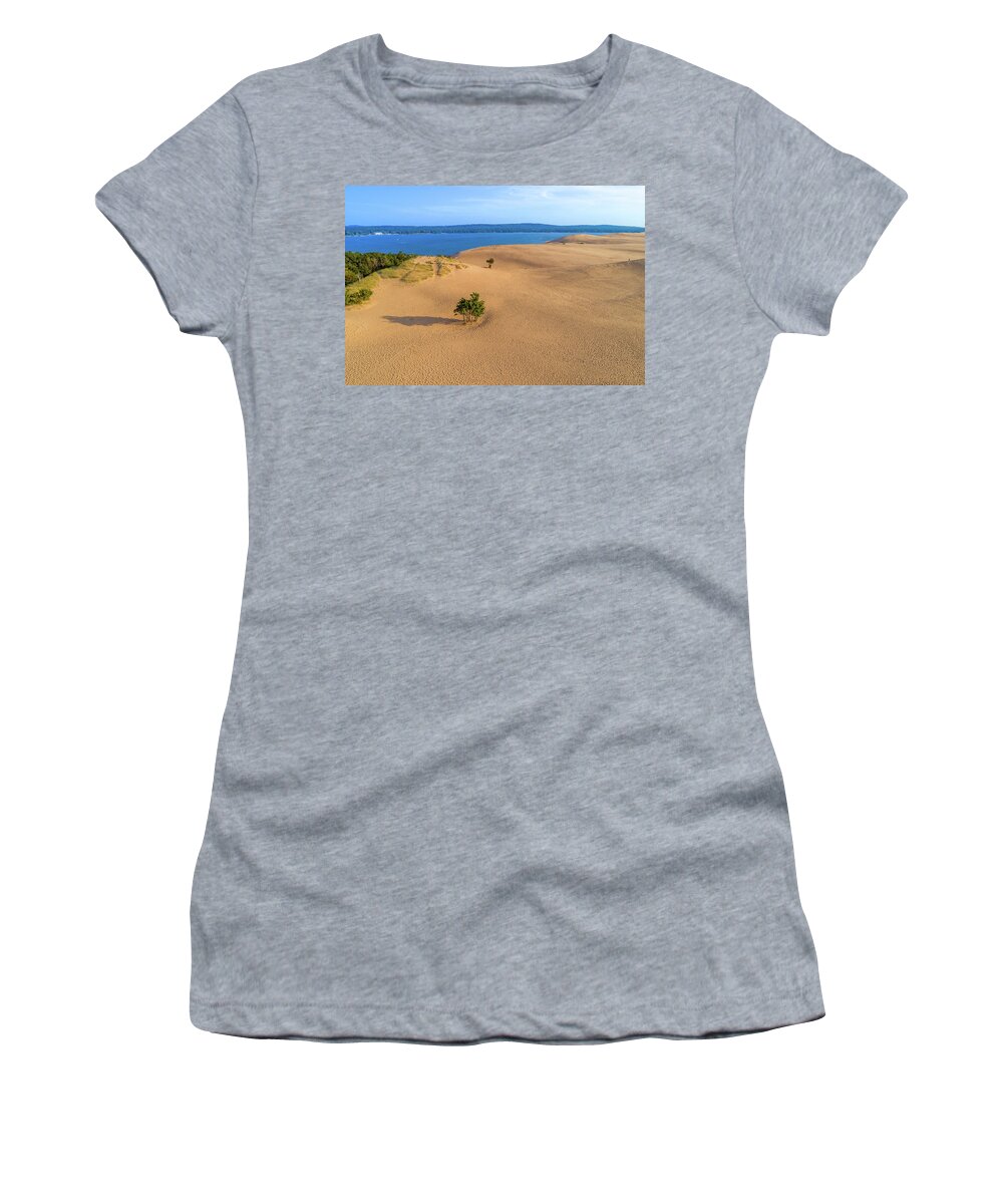 Pure Michigan Women's T-Shirt featuring the photograph Silver Lake Dunes by Sebastian Musial