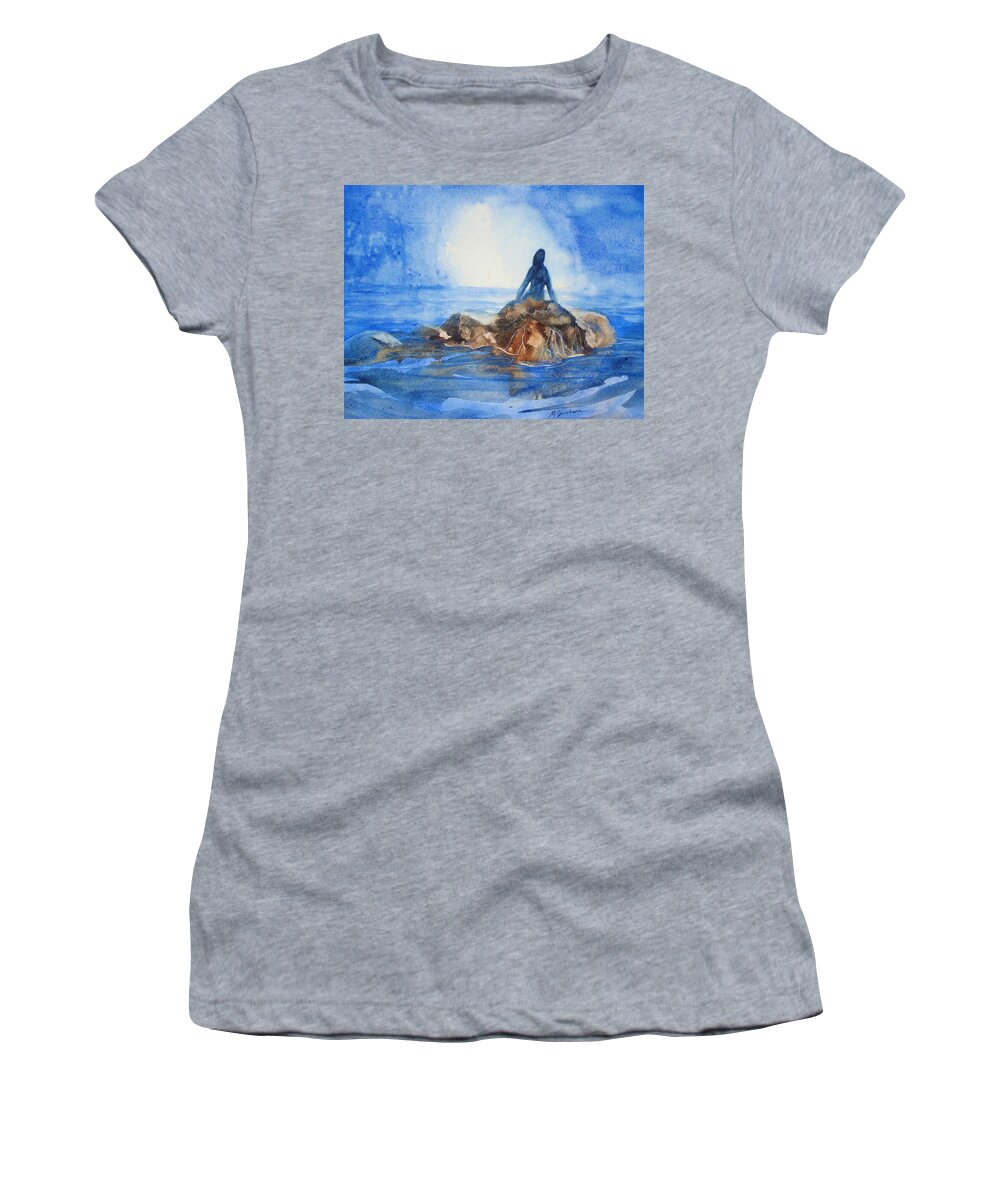 Mermaid Women's T-Shirt featuring the painting Siren Song by Marilyn Jacobson