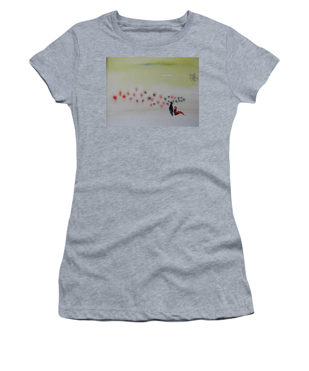 Seasons Women's T-Shirt featuring the painting Six Seasons Dance Four by Marwan George Khoury