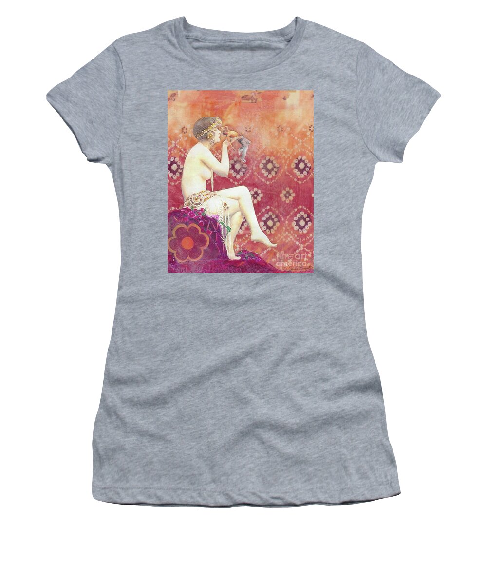 Sensuality Women's T-Shirt featuring the mixed media Size Matters DA by Desiree Paquette