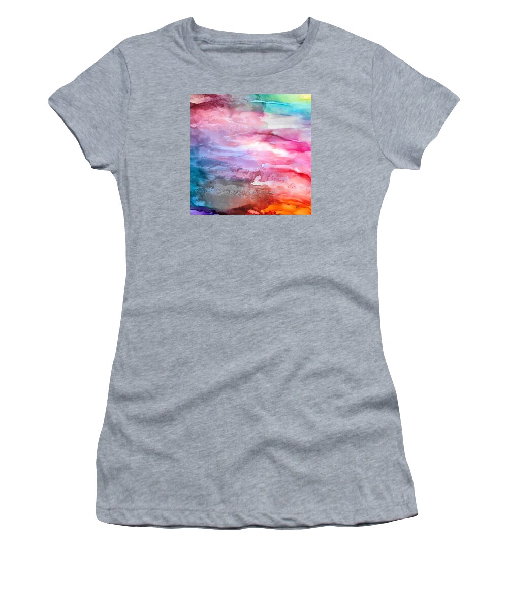 Abstract Women's T-Shirt featuring the painting Skies Emotion by Eli Tynan