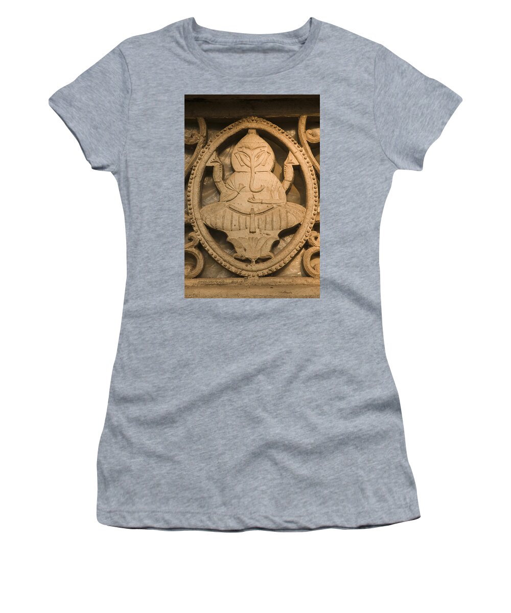 Hindu Women's T-Shirt featuring the photograph SKN 2046 Hindu God Lord Ganesh by Sunil Kapadia