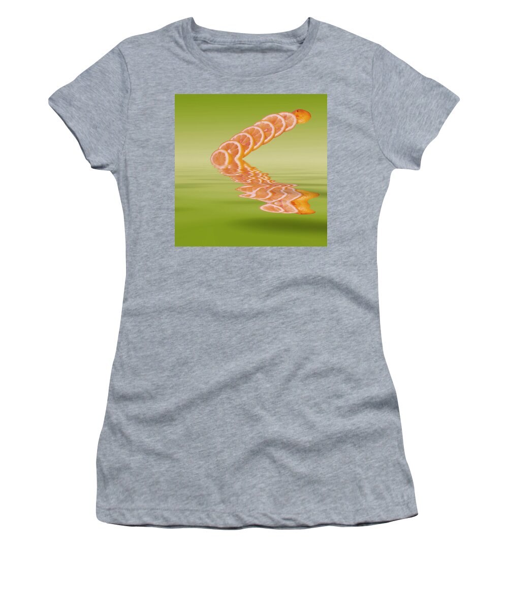 Fresh Fruit Women's T-Shirt featuring the photograph Slices Pink Grapefruit Citrus Fruit by David French
