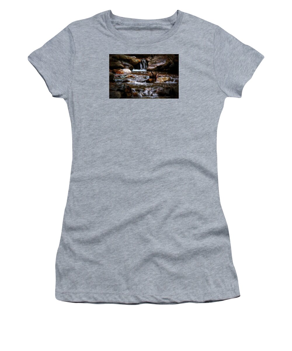 Water Women's T-Shirt featuring the photograph Small Falls by Elaine Malott